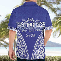 Personalised Queen Salote College Hawaiian Shirt Kolisi Fefine 100th Anniversary Kupesi Blue - Polynesian Pride
