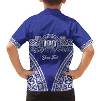 Personalised Queen Salote College Hawaiian Shirt Kolisi Fefine 100th Anniversary Kupesi Blue - Polynesian Pride