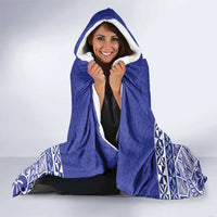 Personalised Queen Salote College Hooded Blanket Kolisi Fefine 100th Anniversary Kupesi Blue - Polynesian Pride