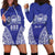 Personalised Queen Salote College Hoodie Dress Kolisi Fefine 100th Anniversary Kupesi Blue - Polynesian Pride