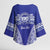 Personalised Queen Salote College Kimono Sleeve Blouse Kolisi Fefine 100th Anniversary Kupesi Blue - Polynesian Pride