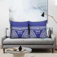 Personalised Queen Salote College Pillow Cover Kolisi Fefine 100th Anniversary Kupesi Blue - Polynesian Pride