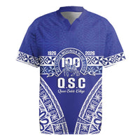 Personalised Queen Salote College Rugby Jersey Kolisi Fefine 100th Anniversary Kupesi Blue - Polynesian Pride