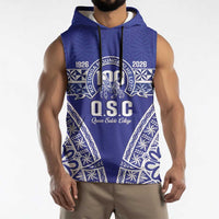 Personalised Queen Salote College Sleeveless Hoodie Kolisi Fefine 100th Anniversary Kupesi Blue - Polynesian Pride