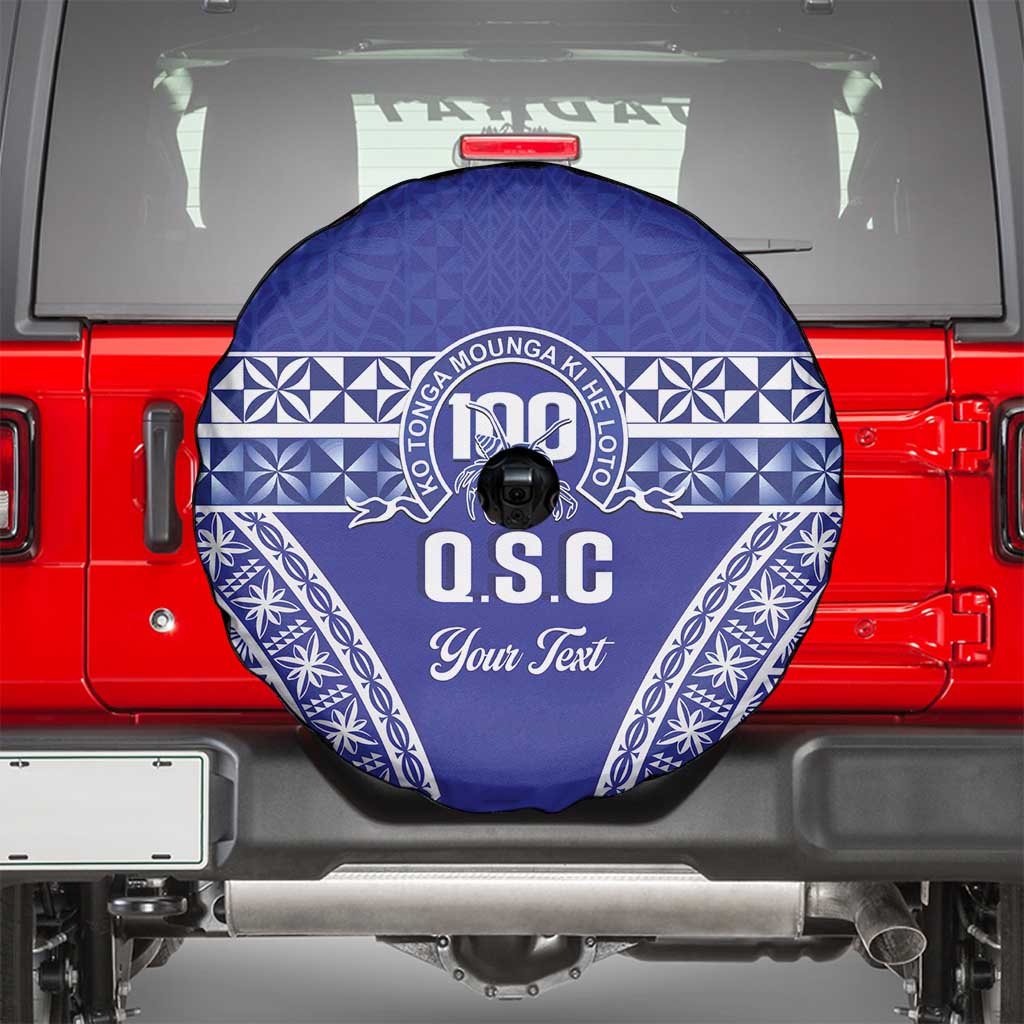 Personalised Queen Salote College Spare Tire Cover Kolisi Fefine 100th Anniversary Kupesi Blue - Polynesian Pride