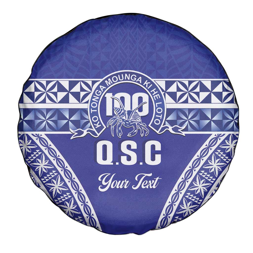 Personalised Queen Salote College Spare Tire Cover Kolisi Fefine 100th Anniversary Kupesi Blue - Polynesian Pride