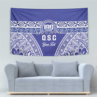Personalised Queen Salote College Tapestry Kolisi Fefine 100th Anniversary Kupesi Blue - Polynesian Pride