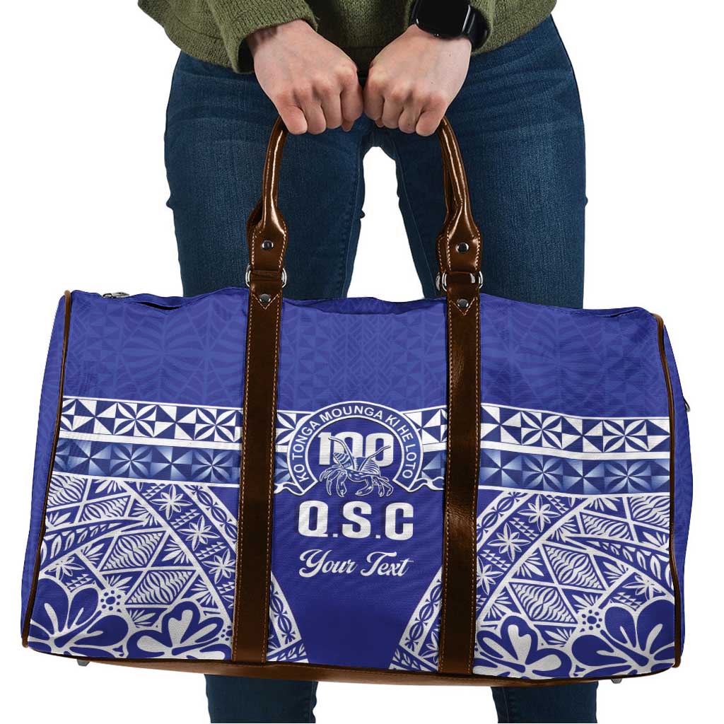Personalised Queen Salote College Travel Bag Kolisi Fefine 100th Anniversary Kupesi Blue - Polynesian Pride