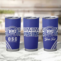 Personalised Queen Salote College Tumbler Cup Kolisi Fefine 100th Anniversary Kupesi Blue - Polynesian Pride