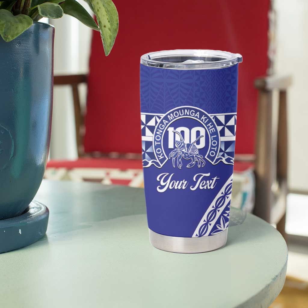 Personalised Queen Salote College Tumbler Cup Kolisi Fefine 100th Anniversary Kupesi Blue - Polynesian Pride