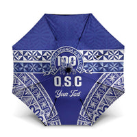 Personalised Queen Salote College Umbrella Kolisi Fefine 100th Anniversary Kupesi Blue - Polynesian Pride