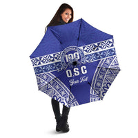 Personalised Queen Salote College Umbrella Kolisi Fefine 100th Anniversary Kupesi Blue - Polynesian Pride