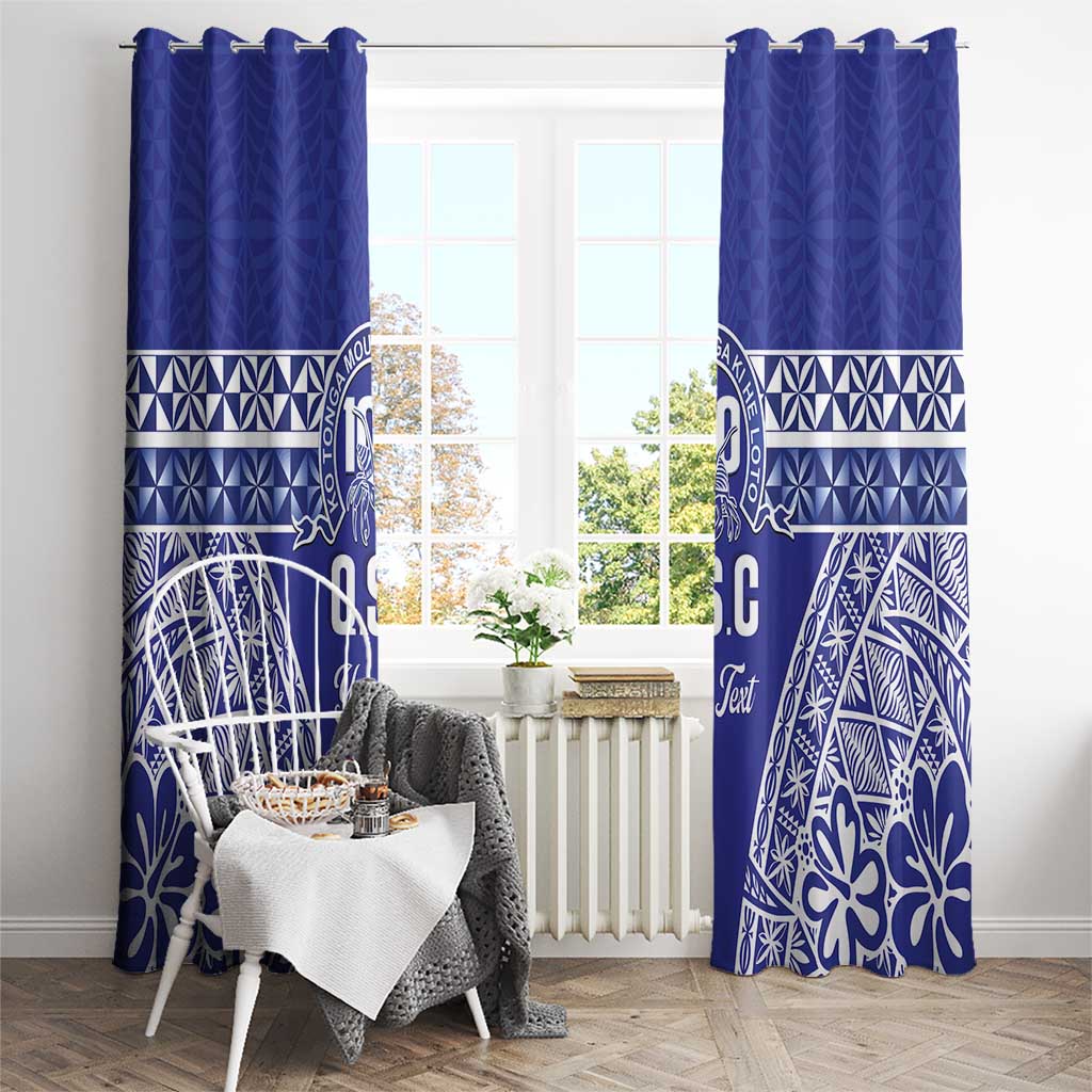 Personalised Queen Salote College Window Curtain Kolisi Fefine 100th Anniversary Kupesi Blue - Polynesian Pride