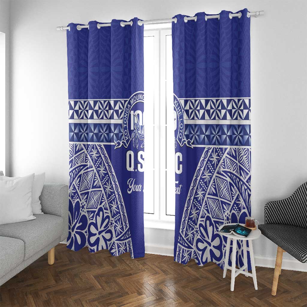 Personalised Queen Salote College Window Curtain Kolisi Fefine 100th Anniversary Kupesi Blue - Polynesian Pride