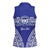 Personalised Queen Salote College Women Sleeveless Polo Shirt Kolisi Fefine 100th Anniversary Kupesi Blue - Polynesian Pride