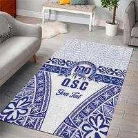 Personalised Queen Salote College Area Rug Kolisi Fefine 100th Anniversary Kupesi White - Polynesian Pride