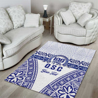 Personalised Queen Salote College Area Rug Kolisi Fefine 100th Anniversary Kupesi White - Polynesian Pride