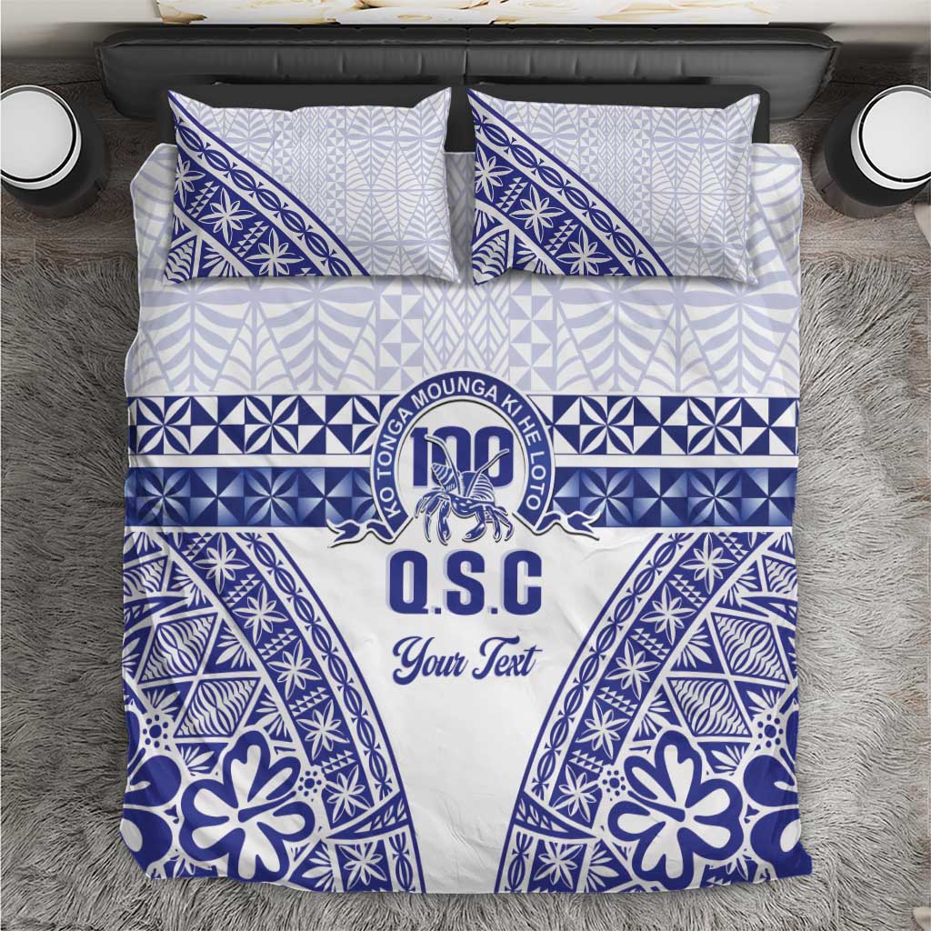 Personalised Queen Salote College Bedding Set Kolisi Fefine 100th Anniversary Kupesi White - Polynesian Pride