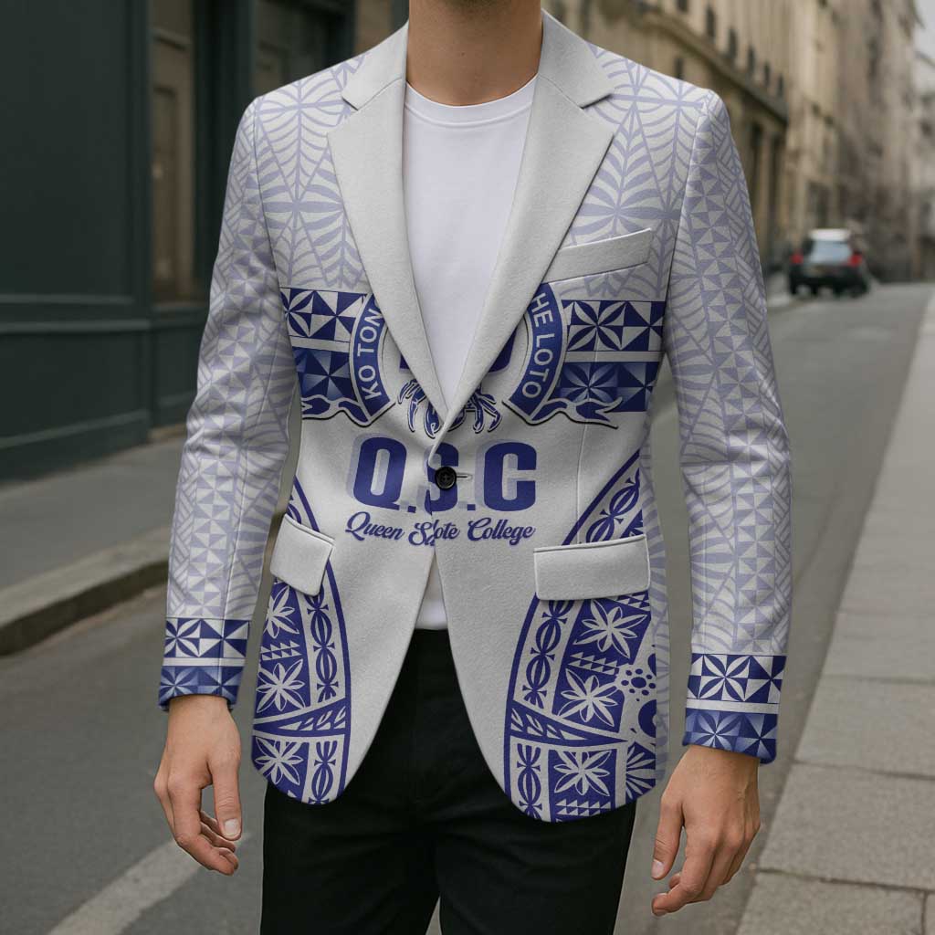 Personalised Queen Salote College Blazer Kolisi Fefine 100th Anniversary Kupesi White - Polynesian Pride