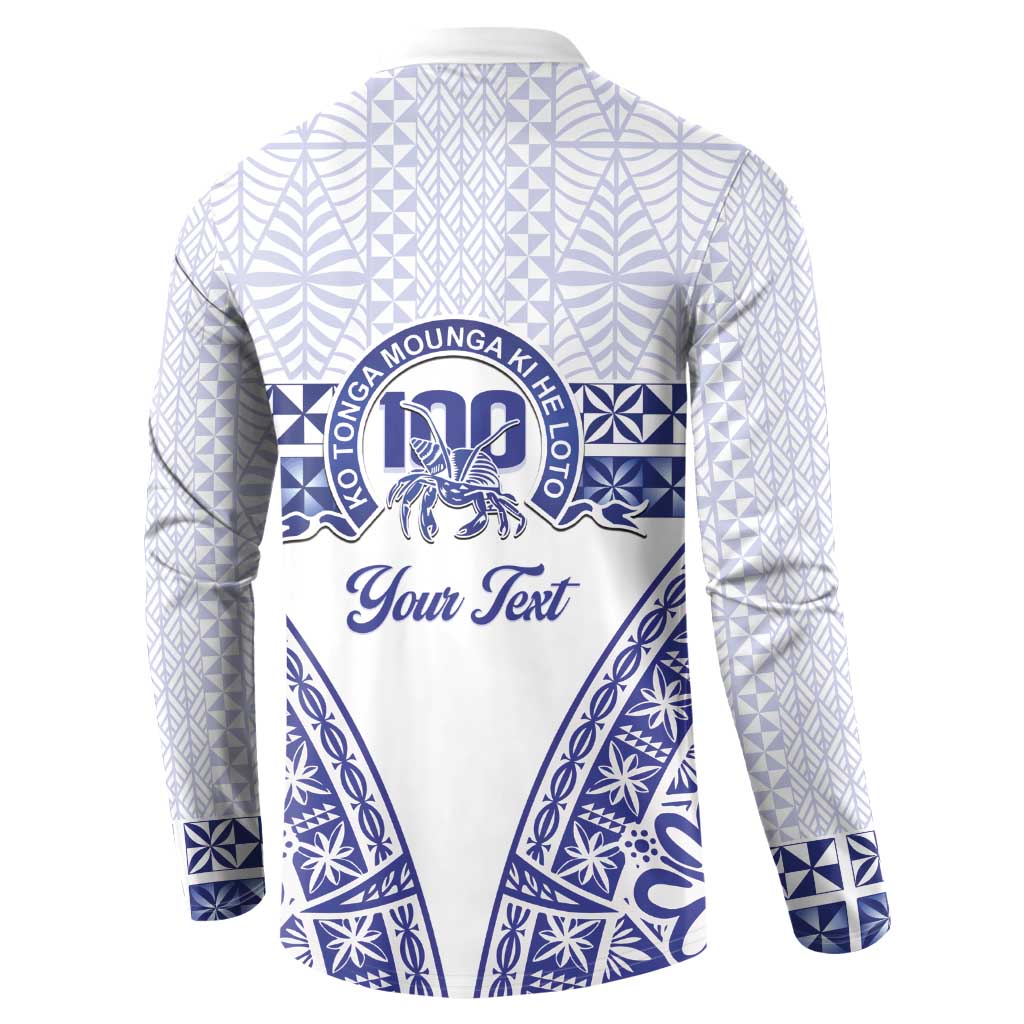 Personalised Queen Salote College Button Sweatshirt Kolisi Fefine 100th Anniversary Kupesi White - Polynesian Pride