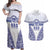 Personalised Queen Salote College Couples Matching Off Shoulder Maxi Dress and Hawaiian Shirt Kolisi Fefine 100th Anniversary Kupesi White - Polynesian Pride