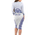 Personalised Queen Salote College Family Matching Long Sleeve Bodycon Dress and Hawaiian Shirt Kolisi Fefine 100th Anniversary Kupesi White - Polynesian Pride