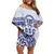 Personalised Queen Salote College Family Matching Off Shoulder Short Dress and Hawaiian Shirt Kolisi Fefine 100th Anniversary Kupesi White - Polynesian Pride