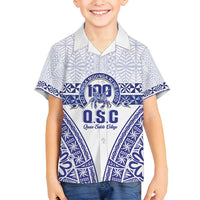 Personalised Queen Salote College Family Matching Tank Maxi Dress and Hawaiian Shirt Kolisi Fefine 100th Anniversary Kupesi White - Polynesian Pride