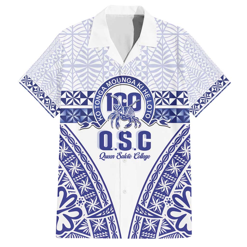 Personalised Queen Salote College Hawaiian Shirt Kolisi Fefine 100th Anniversary Kupesi White - Polynesian Pride