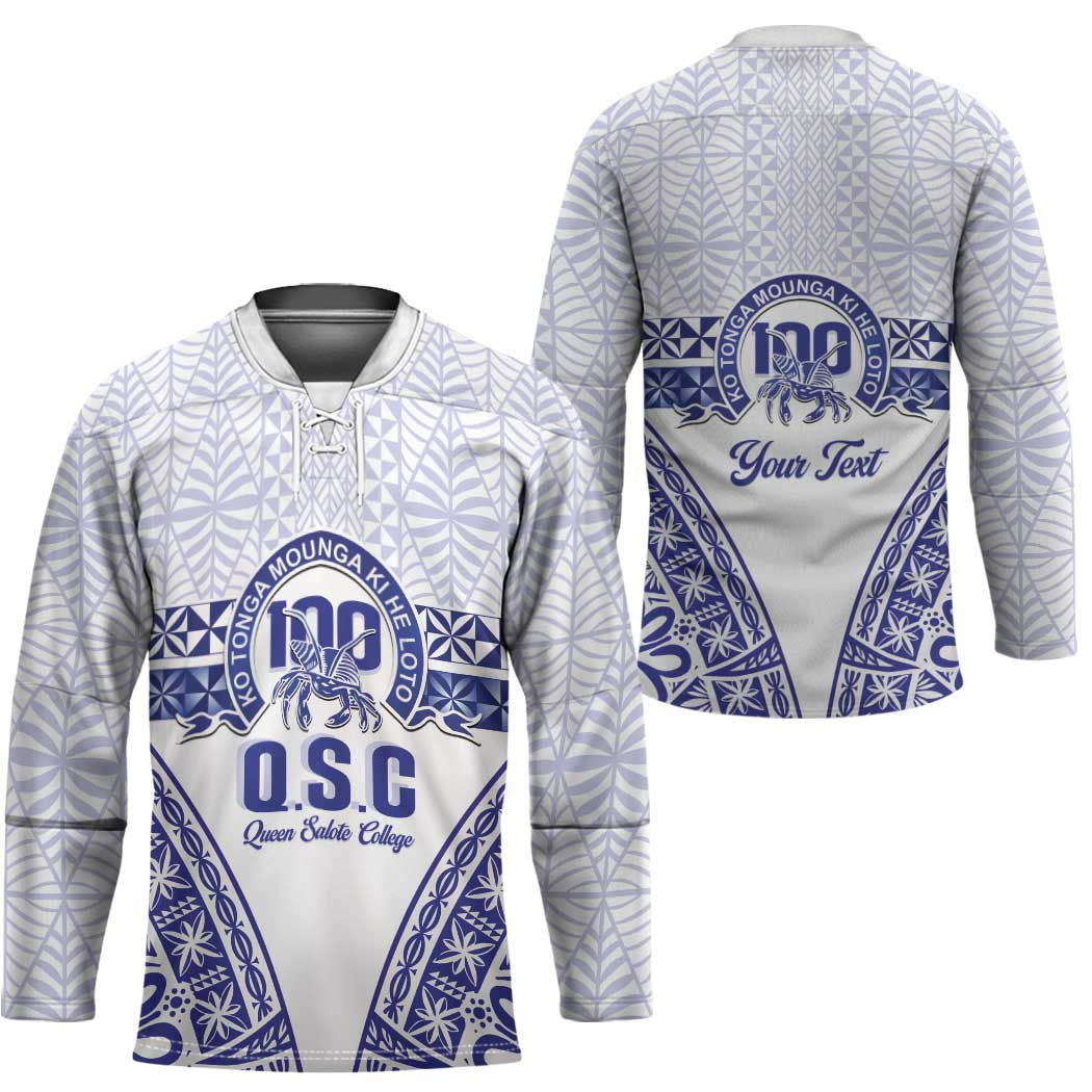 Personalised Queen Salote College Hockey Jersey Kolisi Fefine 100th Anniversary Kupesi White - Polynesian Pride