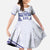 Personalised Queen Salote College Kid Short Sleeve Dress Kolisi Fefine 100th Anniversary Kupesi White - Polynesian Pride