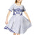 Personalised Queen Salote College Kid Short Sleeve Dress Kolisi Fefine 100th Anniversary Kupesi White - Polynesian Pride