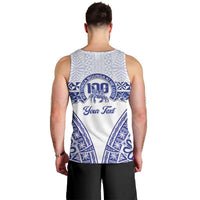 Personalised Queen Salote College Men Tank Top Kolisi Fefine 100th Anniversary Kupesi White - Polynesian Pride
