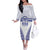 Personalised Queen Salote College Off The Shoulder Long Sleeve Dress Kolisi Fefine 100th Anniversary Kupesi White - Polynesian Pride
