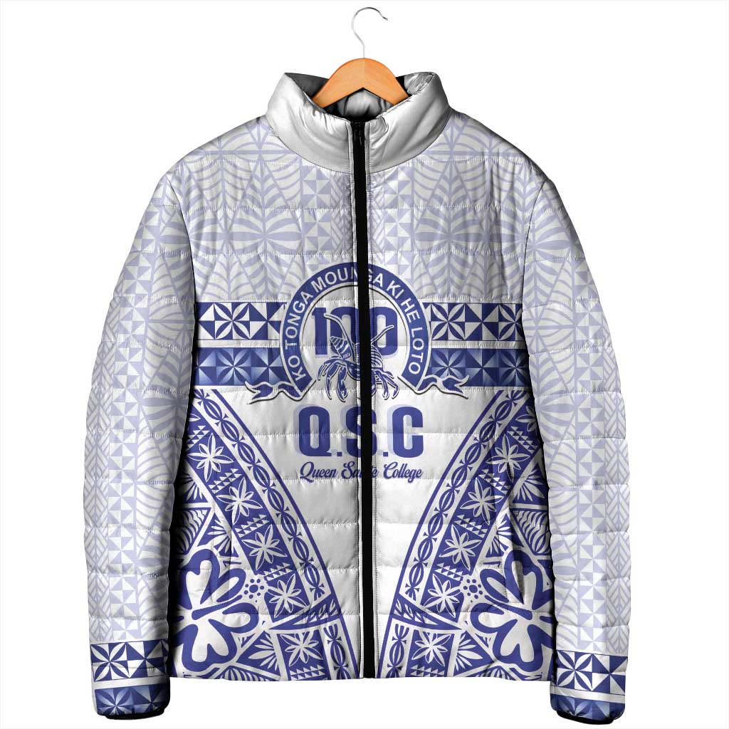 Personalised Queen Salote College Padded Jacket Kolisi Fefine 100th Anniversary Kupesi White - Polynesian Pride