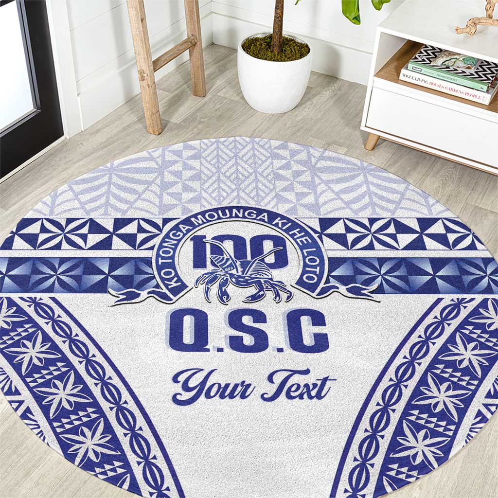 Personalised Queen Salote College Round Carpet Kolisi Fefine 100th Anniversary Kupesi White - Polynesian Pride