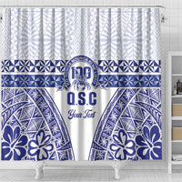 Personalised Queen Salote College Shower Curtain Kolisi Fefine 100th Anniversary Kupesi White - Polynesian Pride