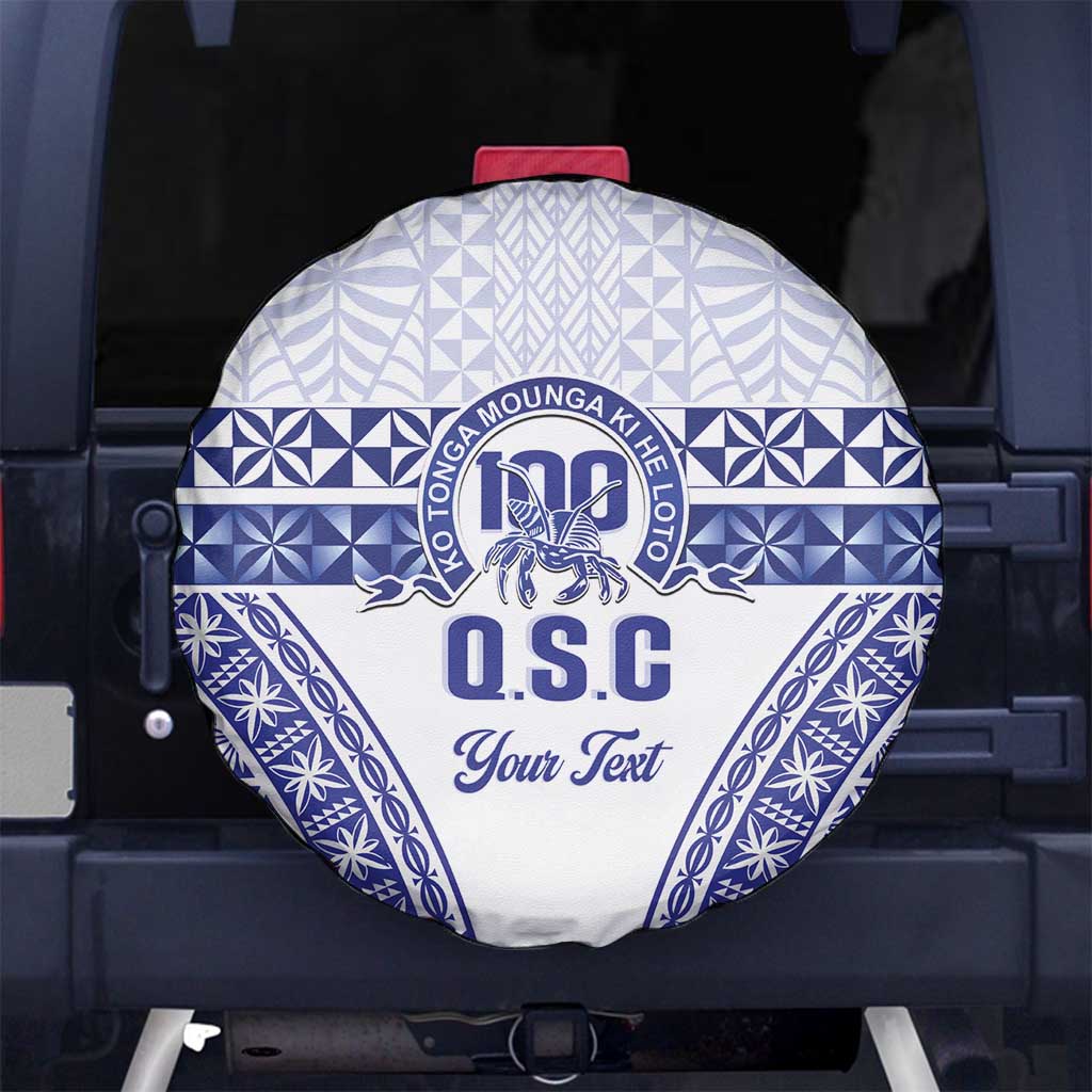 Personalised Queen Salote College Spare Tire Cover Kolisi Fefine 100th Anniversary Kupesi White - Polynesian Pride