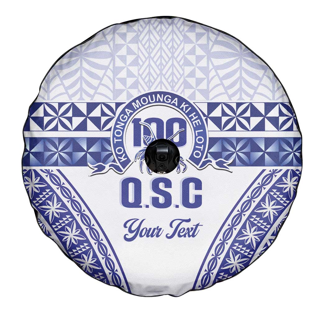 Personalised Queen Salote College Spare Tire Cover Kolisi Fefine 100th Anniversary Kupesi White - Polynesian Pride