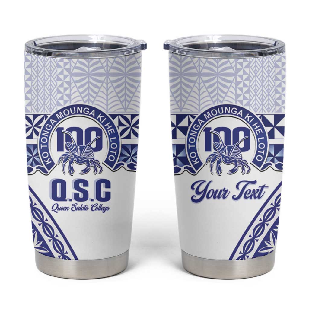 Personalised Queen Salote College Tumbler Cup Kolisi Fefine 100th Anniversary Kupesi White - Polynesian Pride
