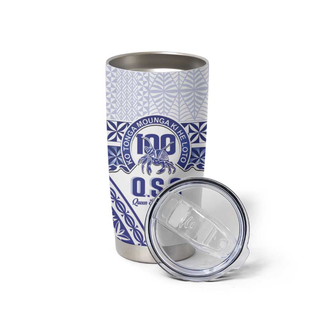 Personalised Queen Salote College Tumbler Cup Kolisi Fefine 100th Anniversary Kupesi White - Polynesian Pride
