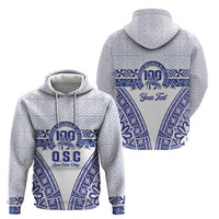 Personalised Queen Salote College Zip Hoodie Kolisi Fefine 100th Anniversary Kupesi White - Polynesian Pride