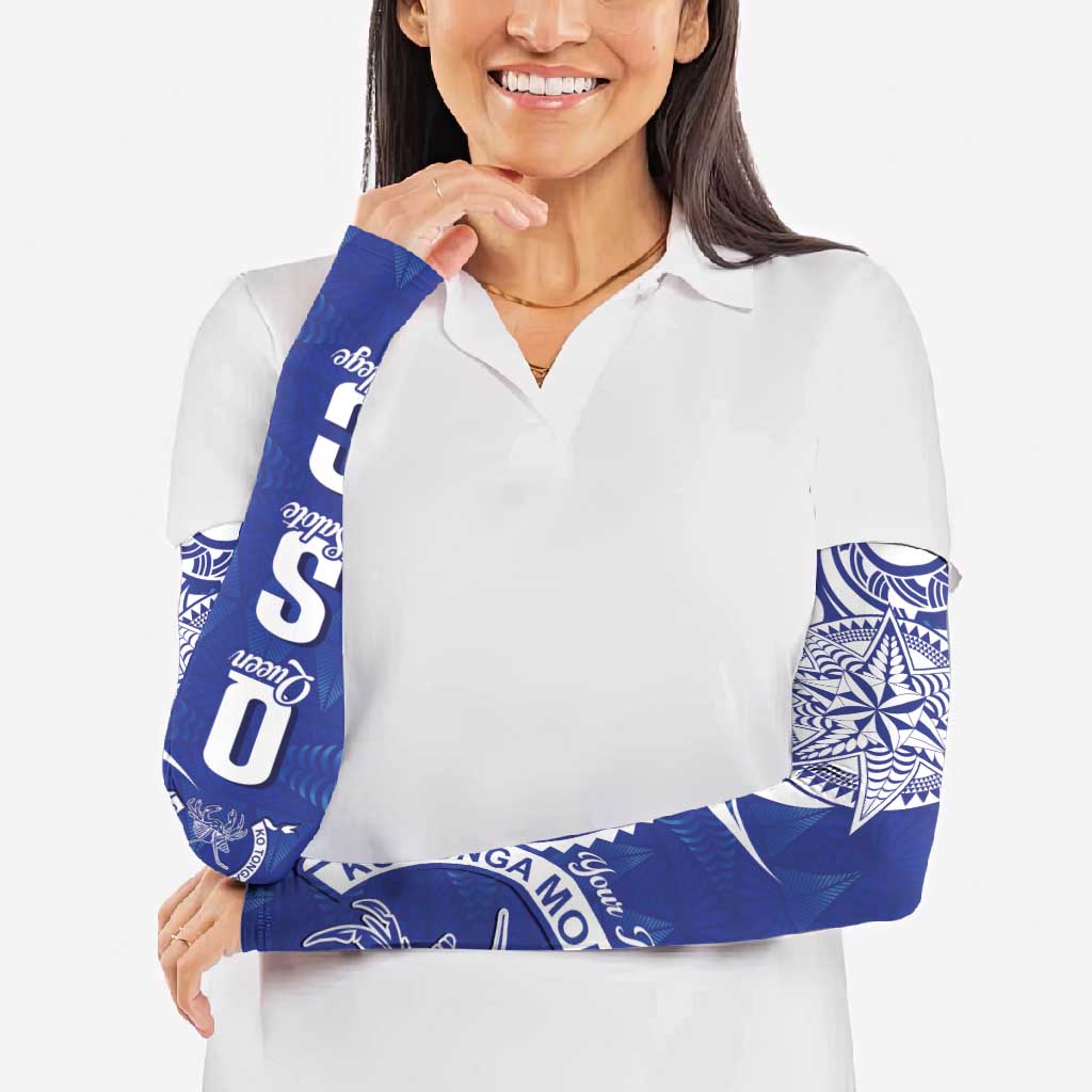 Personalised Queen Salote College Arm Sleeves QSC Est 1926 Ngatu Pattern - Polynesian Pride