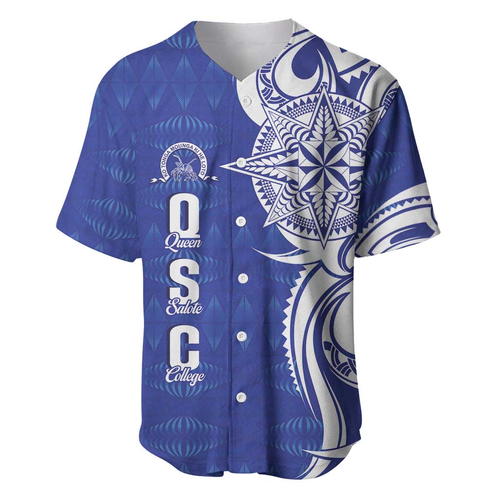 Personalised Queen Salote College Baseball Jersey QSC Est 1926 Ngatu Pattern - Polynesian Pride