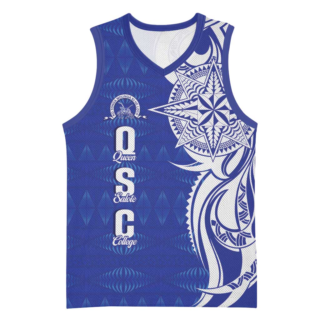 Personalised Queen Salote College Basketball Jersey QSC Est 1926 Ngatu Pattern - Polynesian Pride