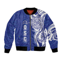 Personalised Queen Salote College Bomber Jacket QSC Est 1926 Ngatu Pattern - Polynesian Pride