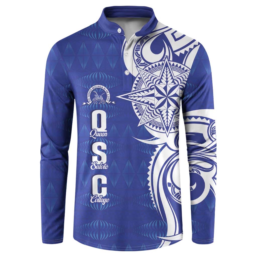 Personalised Queen Salote College Button Sweatshirt QSC Est 1926 Ngatu Pattern - Polynesian Pride