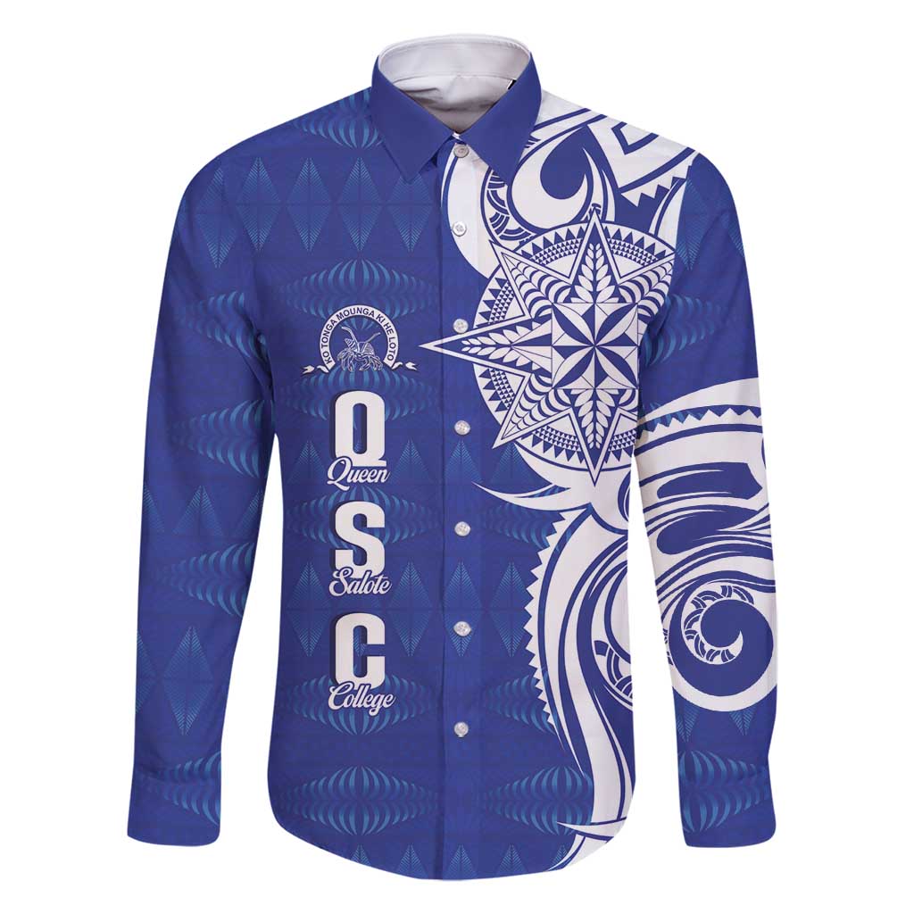 Personalised Queen Salote College Family Matching Long Sleeve Bodycon Dress and Hawaiian Shirt QSC Est 1926 Ngatu Pattern - Polynesian Pride