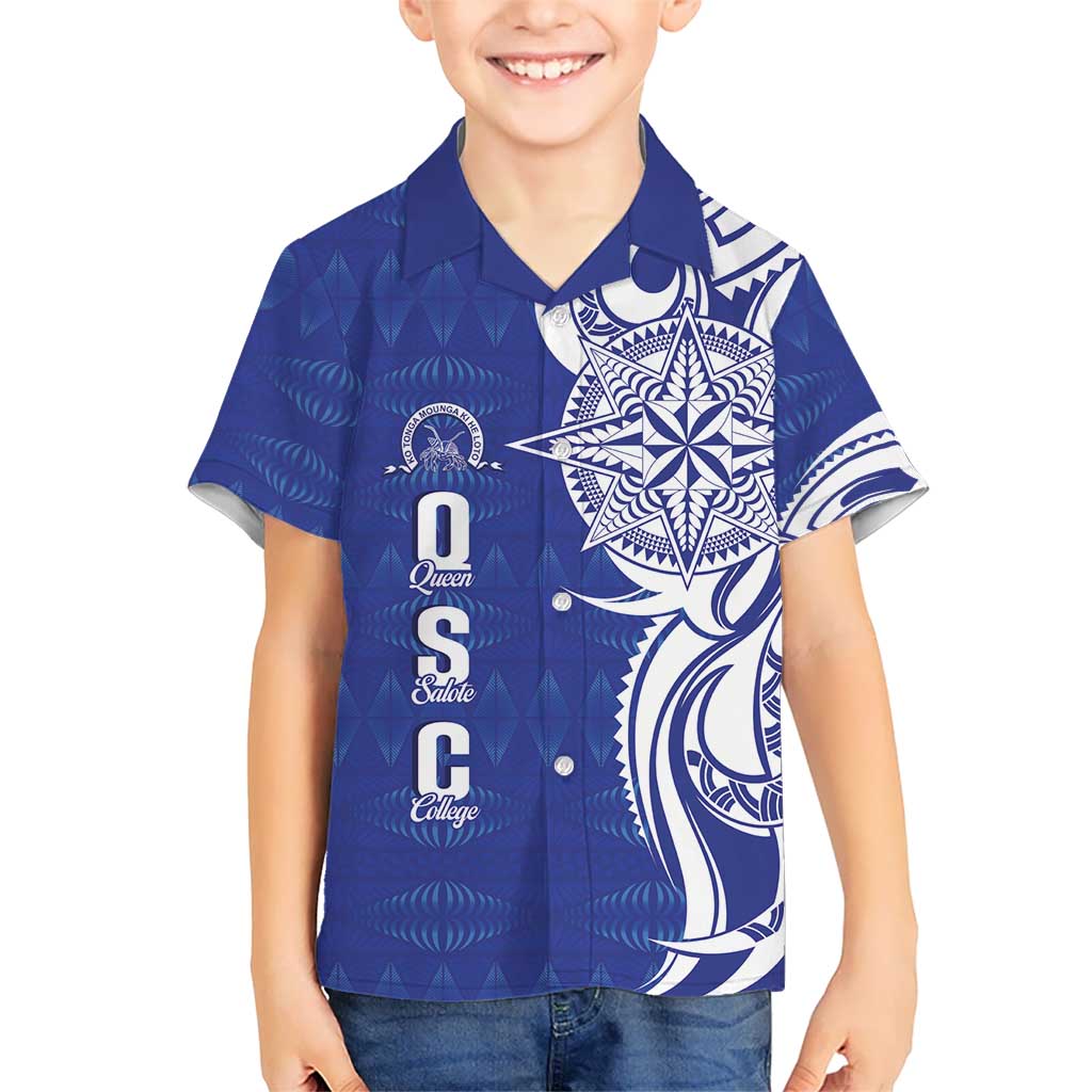 Personalised Queen Salote College Kid Hawaiian Shirt QSC Est 1926 Ngatu Pattern - Polynesian Pride