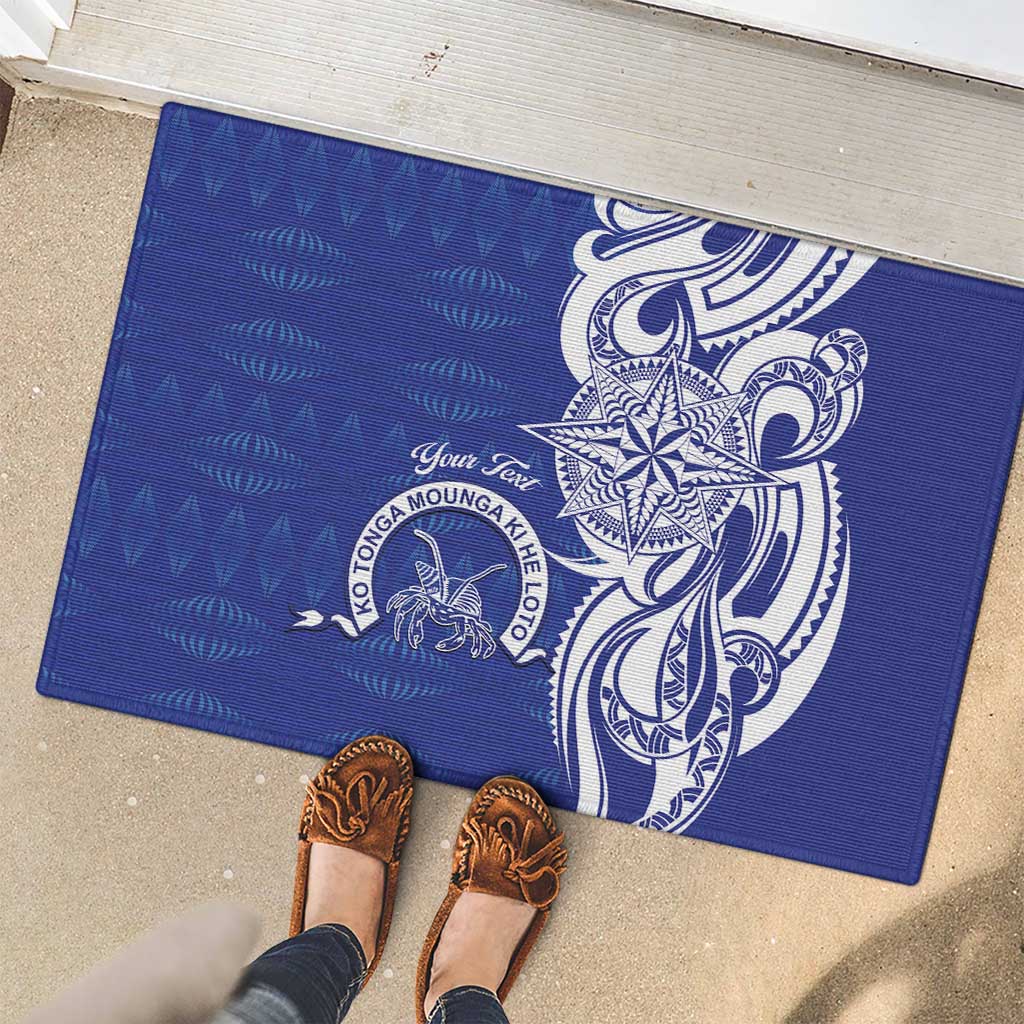 Personalised Queen Salote College Rubber Doormat QSC Est 1926 Ngatu Pattern - Polynesian Pride